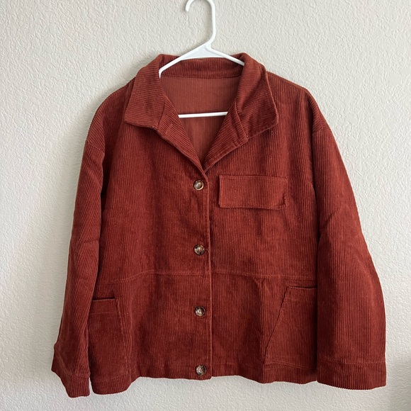Jackets & Blazers - Unique Rust Corduroy Jacket